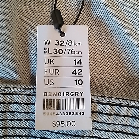 Nwt Topshop 02N01GRY 32 x 30 zipper ankle - Picture 2 of 6